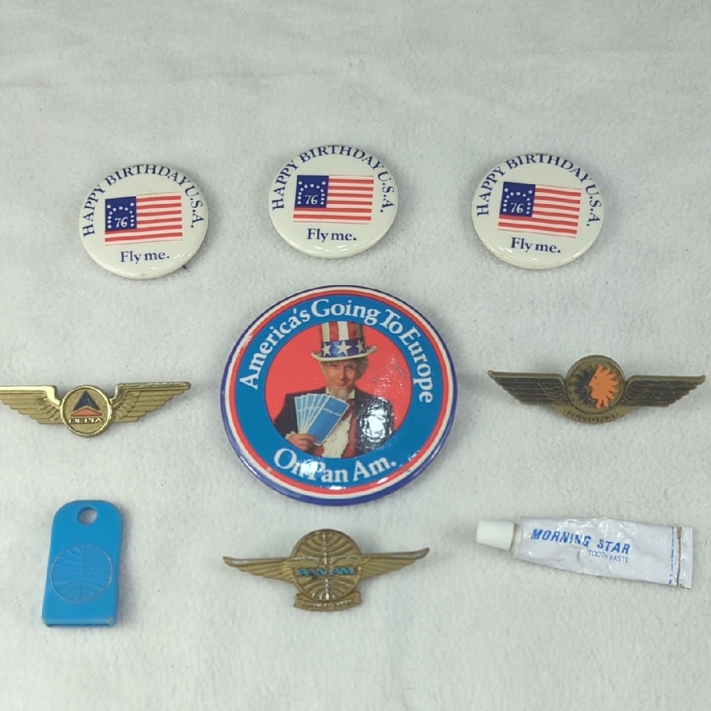Vintage Pan‎ Am Delta National Airline Collectibles Bicentennial 1976